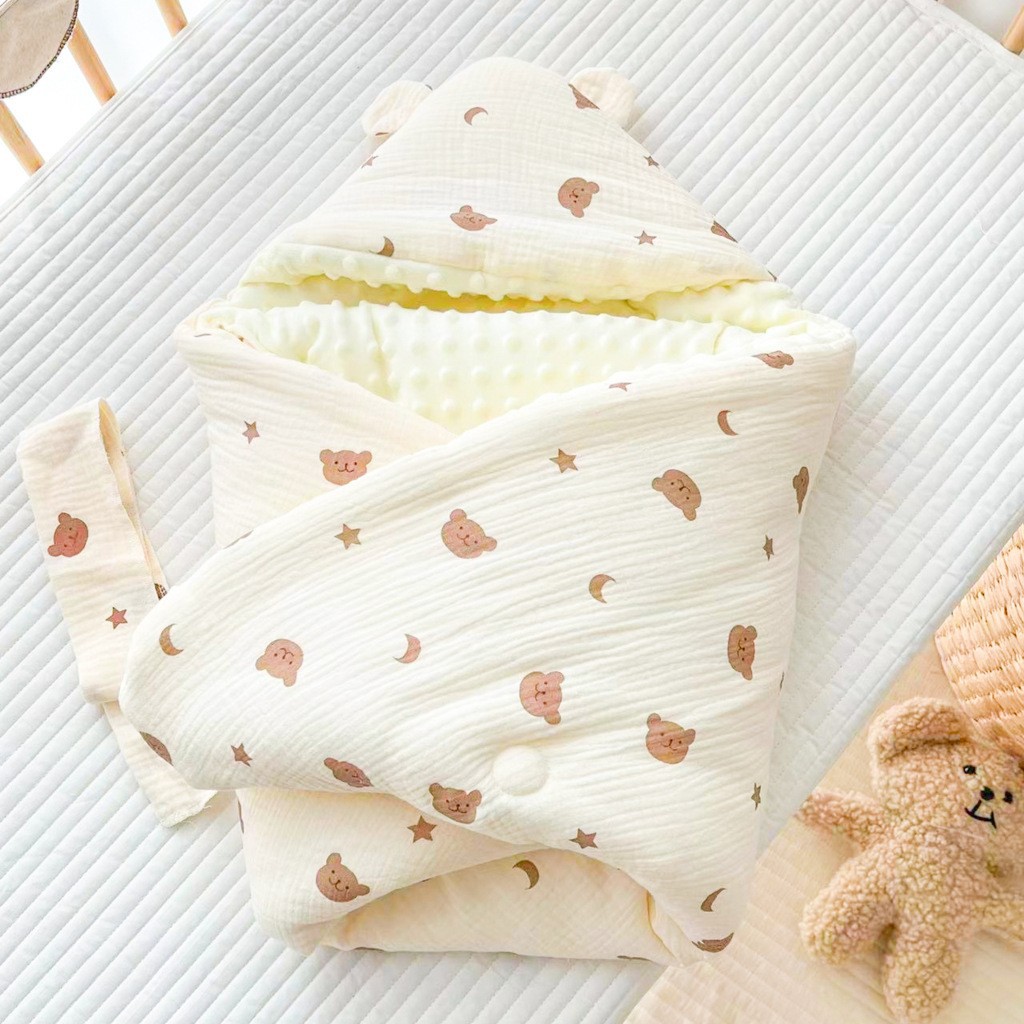 Picture of Autumn and Winter Cotton Baby's Ear Coated Cotton Cartoon Printing Newborn Birth Room Bean Blanket Thickened Cushion