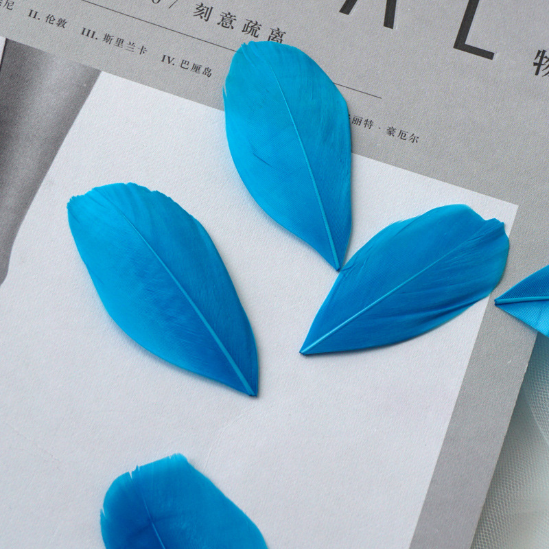 Picture of Goose feather floating head color feather decoration diy jewelry earrings earrings dream catcher handmade material accessories small feathers