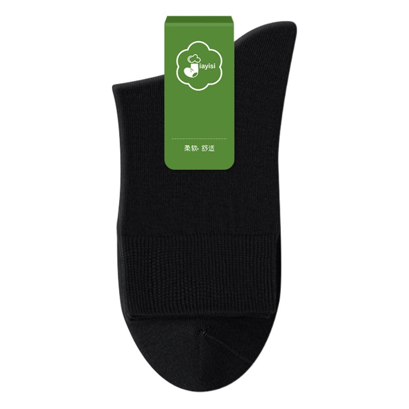 Socks men's wholesale summer cotton mid-tube men's business socks all-in-one machine spring and summer pure cotton solid color sweat-absorbent breathable socks