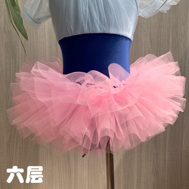 Picture of Children's Dance gauze skirt female ballet pettiskirt half-length short mesh 61 performance skirt practice skirt White Black