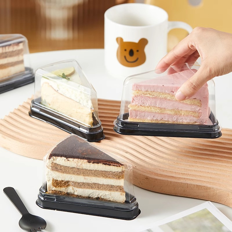 Triangle lasagna cake box 6 inch 8 inch mousse cake cut box packaging box disposable packaging box
