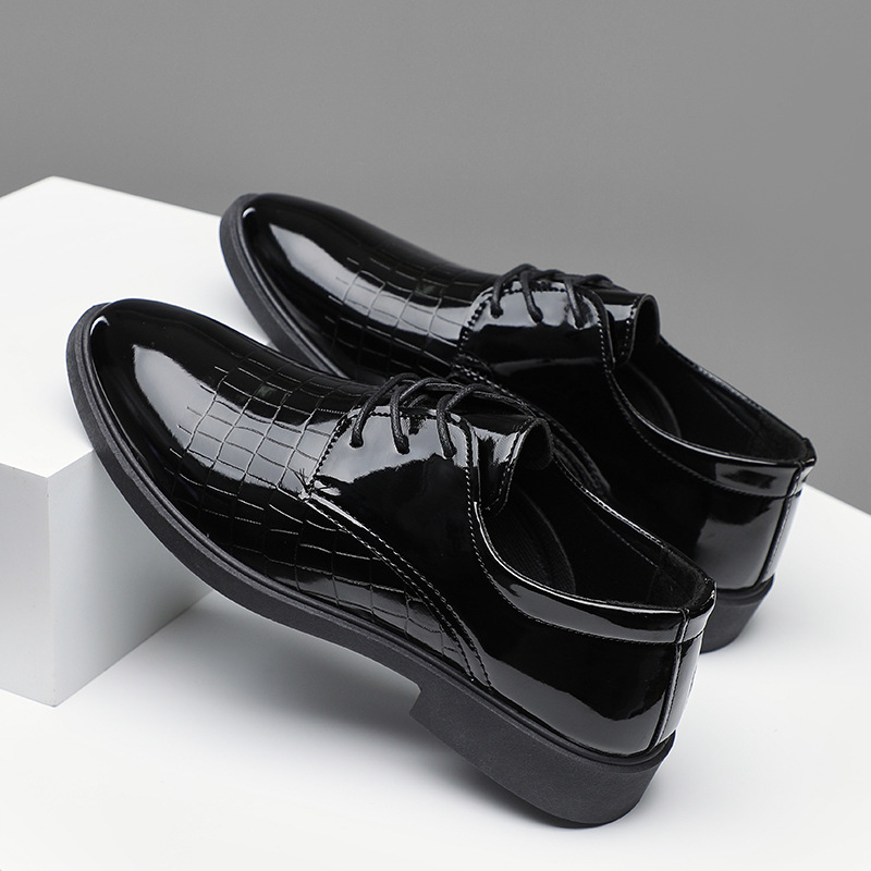 Cross-border TEMU plus size Men's Leather Shoes Business Dress Shoes Korean Casual Men's Leather Shoes Youth All-match Leather Shoes