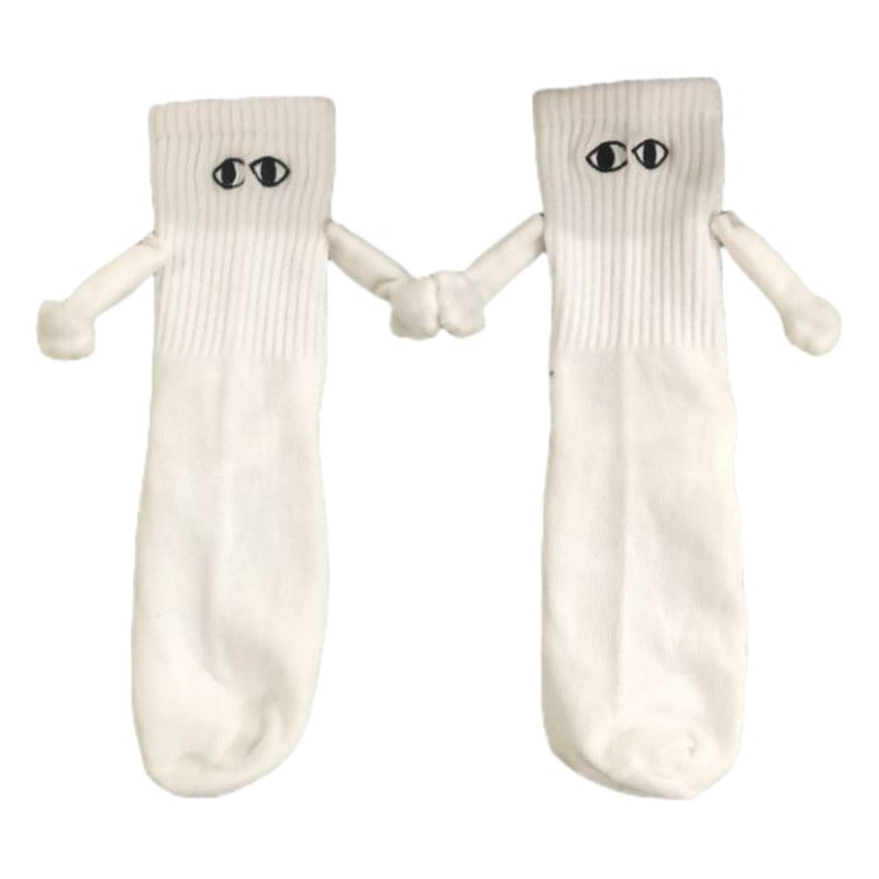 Couple's Hand-in-Hand Socks Magnetic Internet Celebrity Socks for Hand-in-Hand Attractive Stone Personality Doll Cute Foot-holding Socks