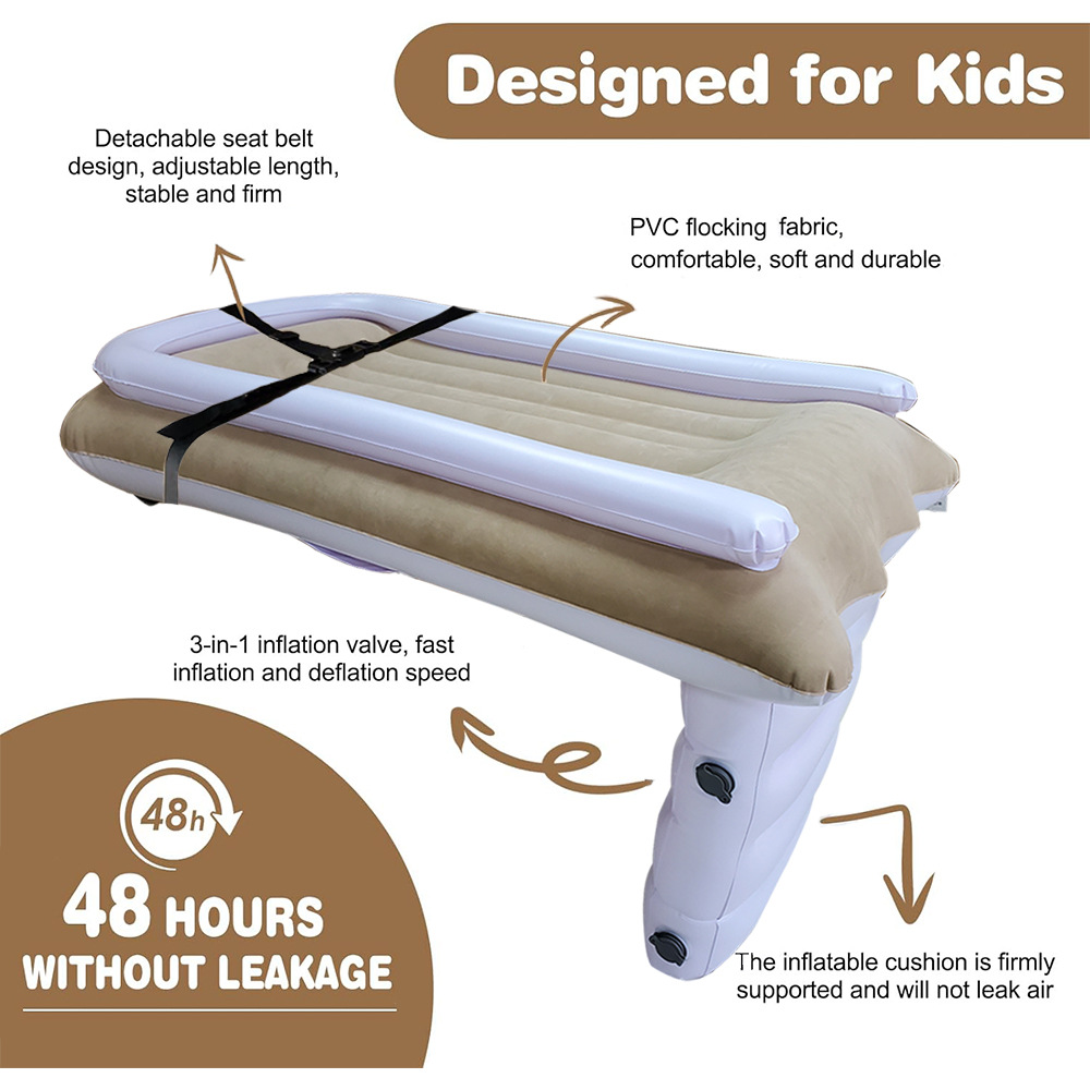 Picture of Amazon Baby Inflatable Mattress Children's Car Rear Folding Car Mat Outdoor Travel Thickened Flocking Air Cushion