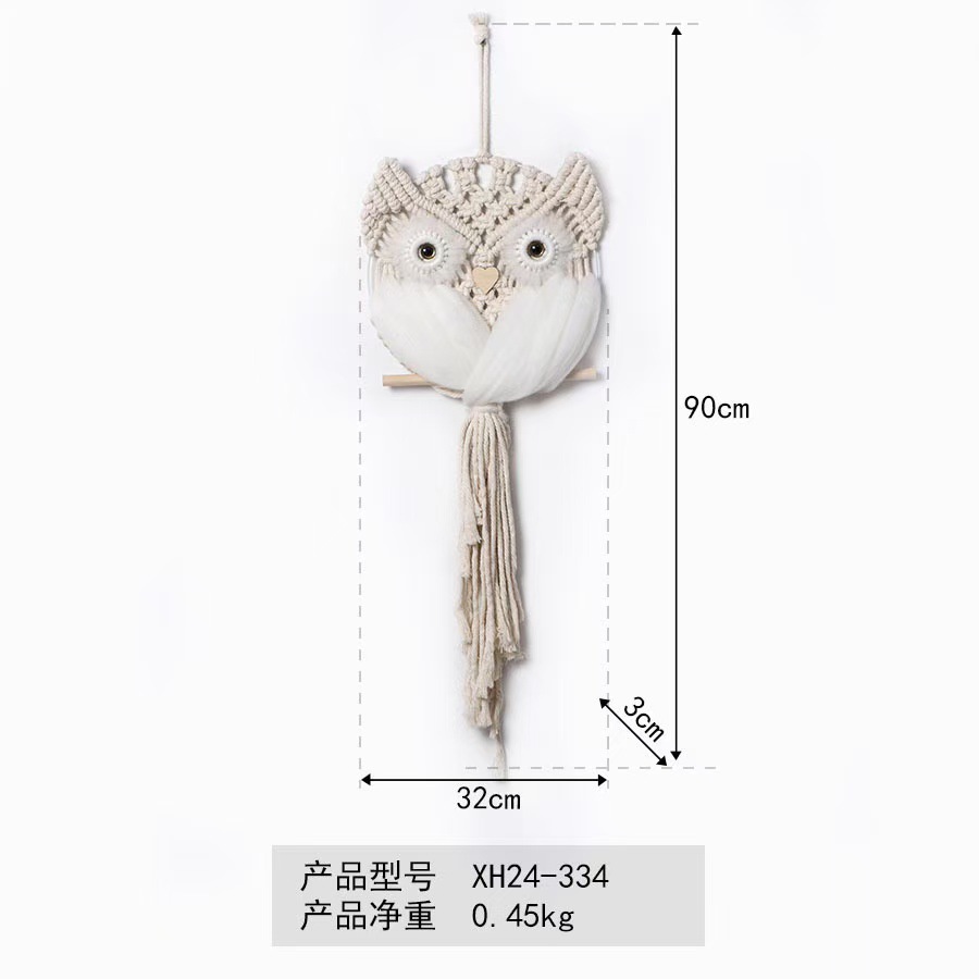 Picture of Cotton Rope Hand-woven Owl Pendant Bohemian Creative Wall-hanging Blanket Nordic Style Home Decoration Hanging Ornaments