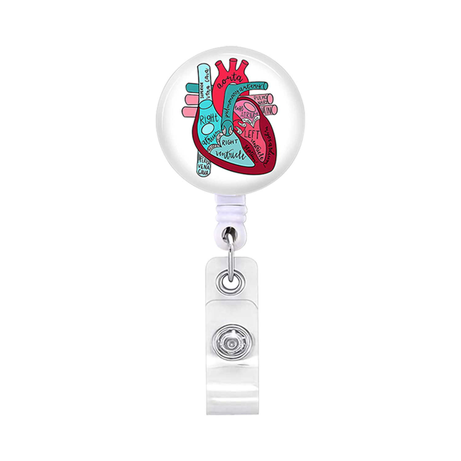 Picture of Heart, Spleen and Lung Brain, Large Intestine Organ Easy-Pull Buckle, Telescopic Easy-Pull Id Buckle, Doctor Nurse Badge Buckle Badge