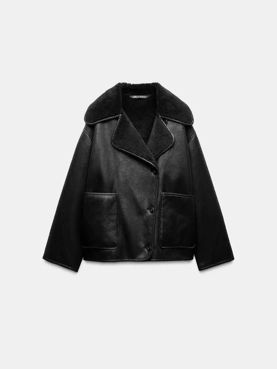 Picture of Cross-border Amazon 2024ZA in stock wholesale autumn women's fashion lapel fur one long sleeve jacket coat