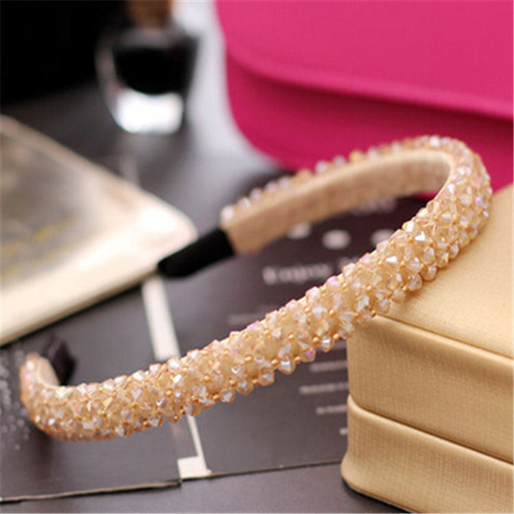 Picture of Korean style hairband luxury High sense four rows of bright crystal beaded hairband fashion sweet hair accessories wholesale
