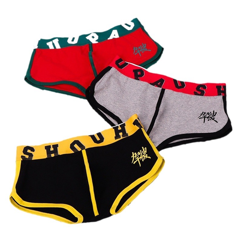 Men's underwear cotton boxer cotton comfortable youth trendy handsome personality sports loose boxer shorts head
