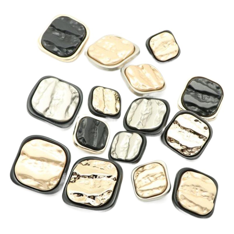 Square Metal Buttons All-match Women's Suit Jacket Coat Exquisite High-grade Decorative Button Accessories Buttons