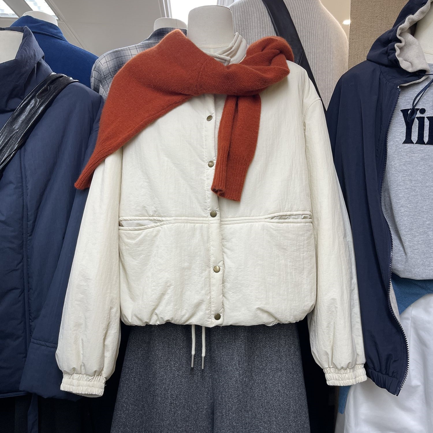 New Casual Quilted Jacket 2025 Fashionable Warm Pure Color Versatile Cotton Outwear Loose Simple Single-Breasted Cotton Outwear Trendy