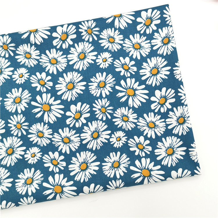 Korean version of daisy green flower cotton twill fabric cotton bedding home clothing bag fabric lining wholesale