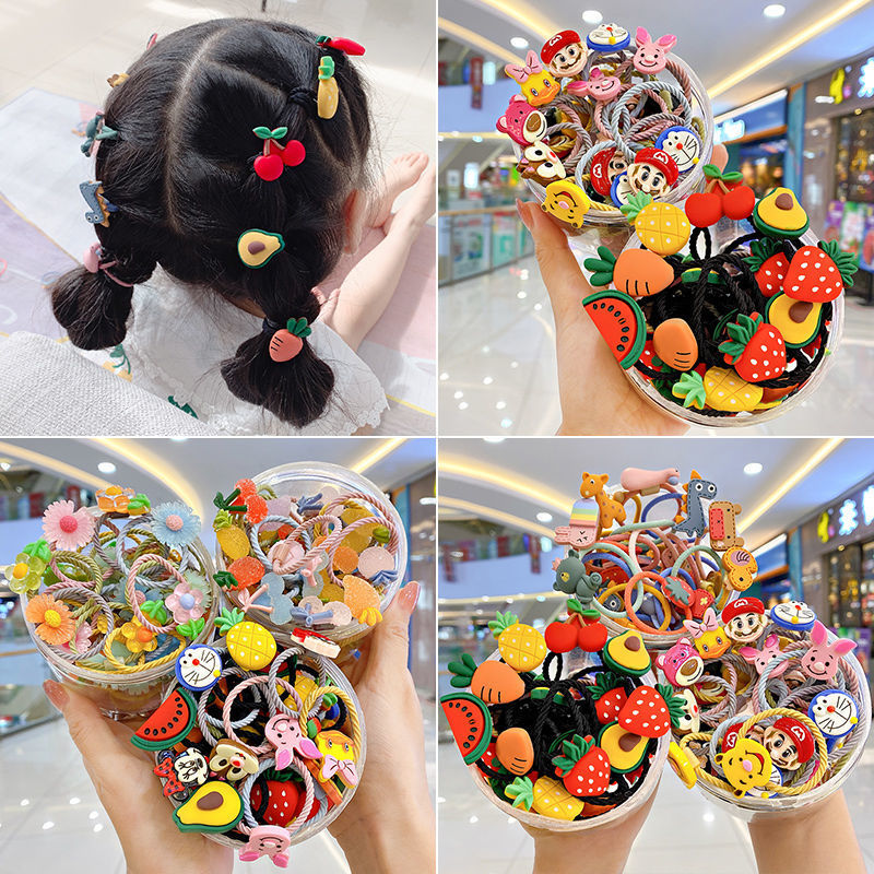Picture of Children's hair rope hair ring does not hurt the hair of Korean baby girl rubber band hair rope headdress cute girl hair accessories