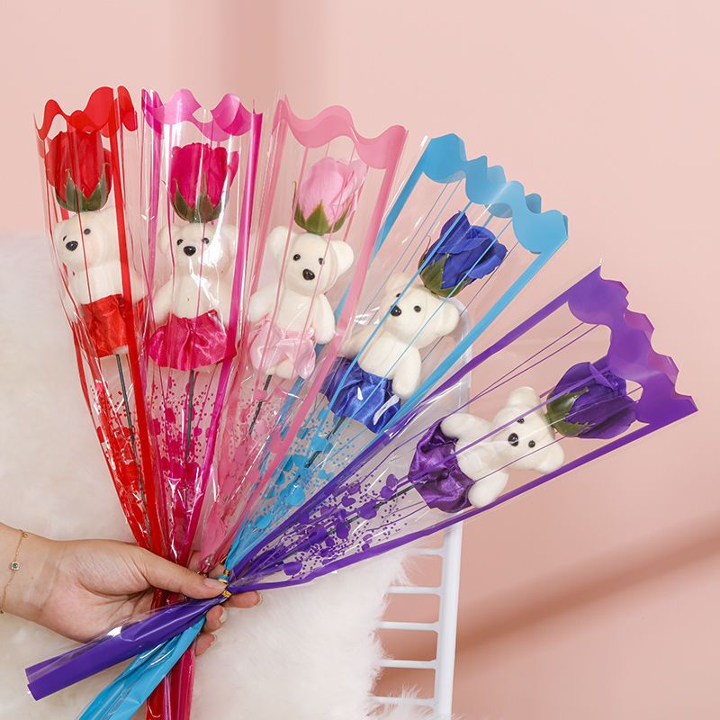 Picture of Valentine's Day to Send Teachers to School Season Gift Simulation Bear Soap Flower Rose Bouquet to Send Girlfriend to Push Gift