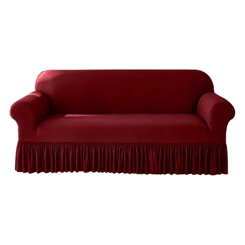 Elastic Full-Cover Sofa Cover with a High-End Feel, Skirted Design, Dustproof, Non-Slip, Simple Style for Home Use, Cat-Scratch Resistant Sofa Cover