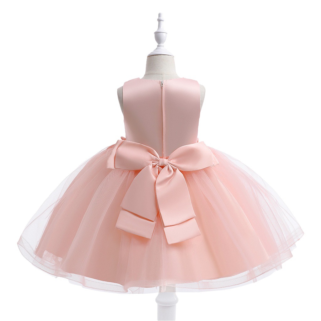 Wholesale girls dress flower girl sleeveless princess dress catwalk host piano performance Party evening dress puffy dress