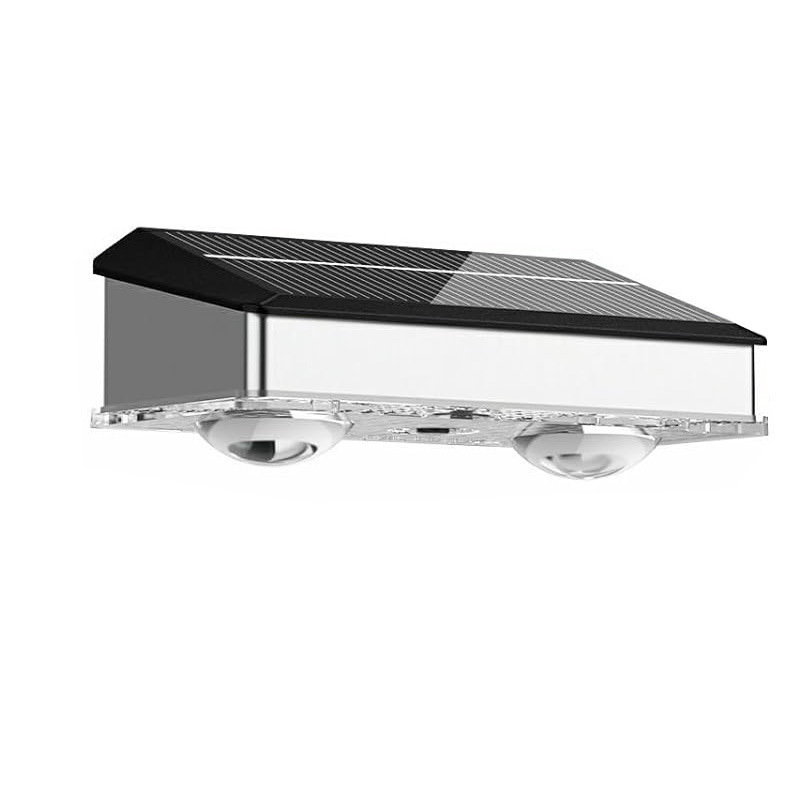 Picture of New Stainless Steel Convex Mirror Hill Wall Lamp Solar Courtyard Fence Railing Fence Atmosphere Lamp High Brightness Wall Washer Lamp