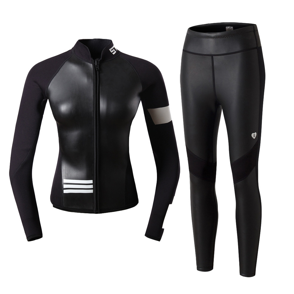 2mm Women Surf Jacket Split Long Sleeve Top Deep Snorkeling Jellyfish Suit Warm Sun Protection Diving Suit