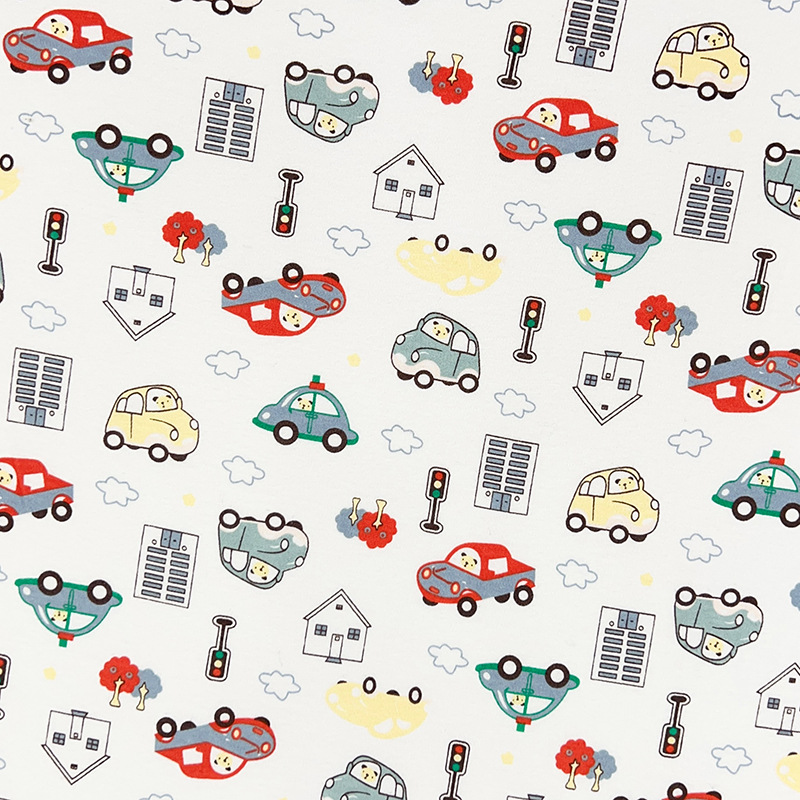 Picture of Kilogram price Class A cotton wool cloth printed double-sided knitted printed cloth baby T-shirt saliva towel clothing fabric