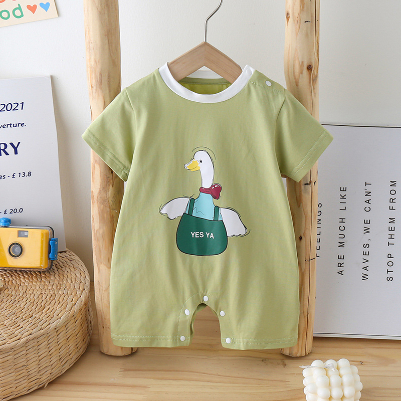 Baby Climbing Suit Summer New Korean Style Boyhood Short-sleeved Baby Thin Sleeve Newborn Children's Sleeve Climbing Suit