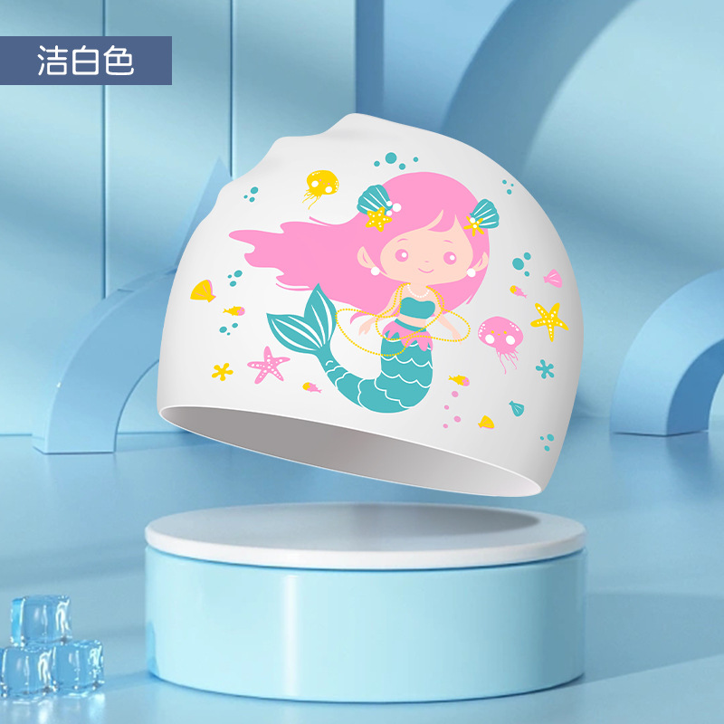 Picture of Adult silicone waterproof swimming cap boys and girls Universal silicone swimming cap increase head swimming cap factory direct sales