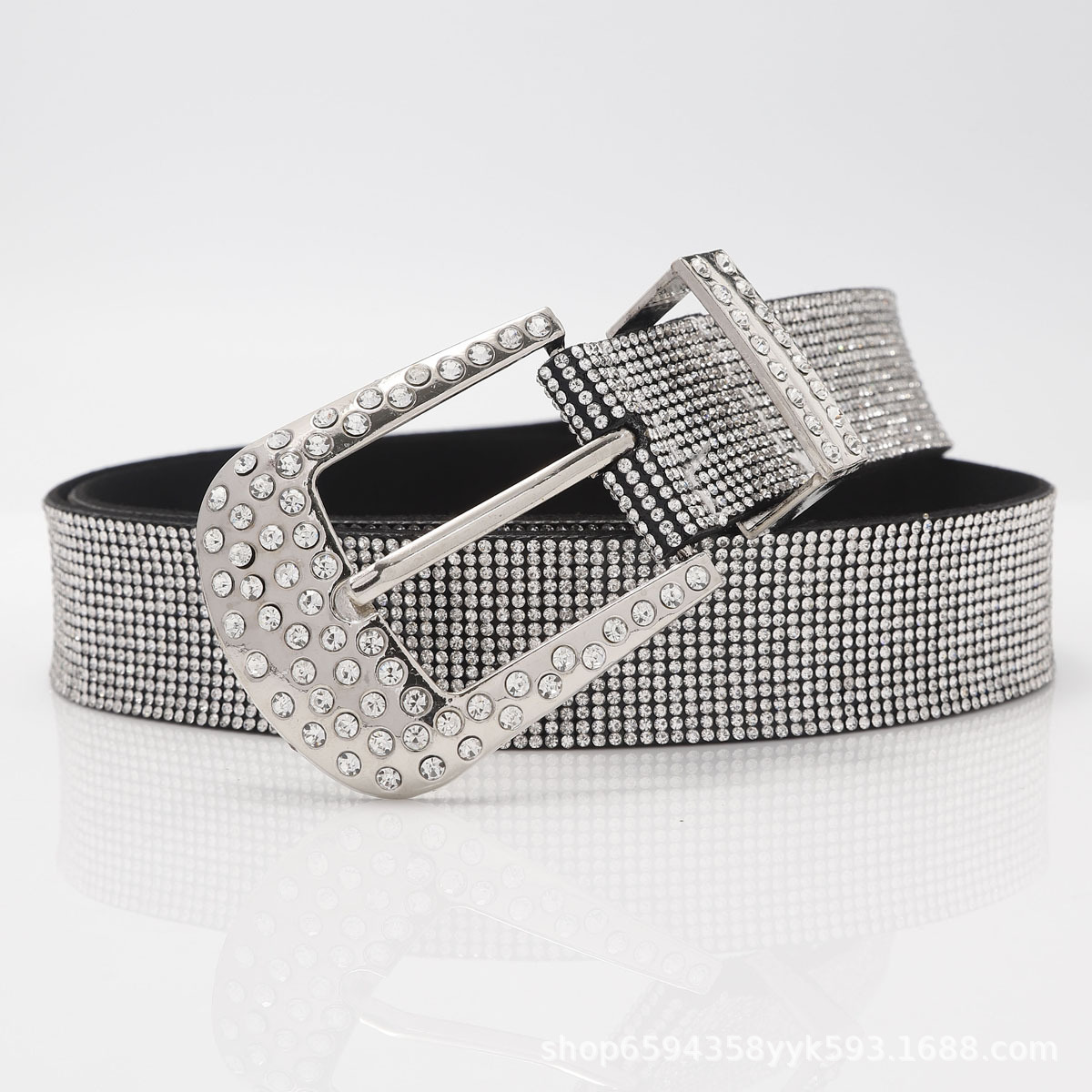 Rhinestone Belt, Women's ins Style Belt Decoration, Personalized Hot Diamond Jeans Belt, Versatile Design, Ready Stock Wholesale