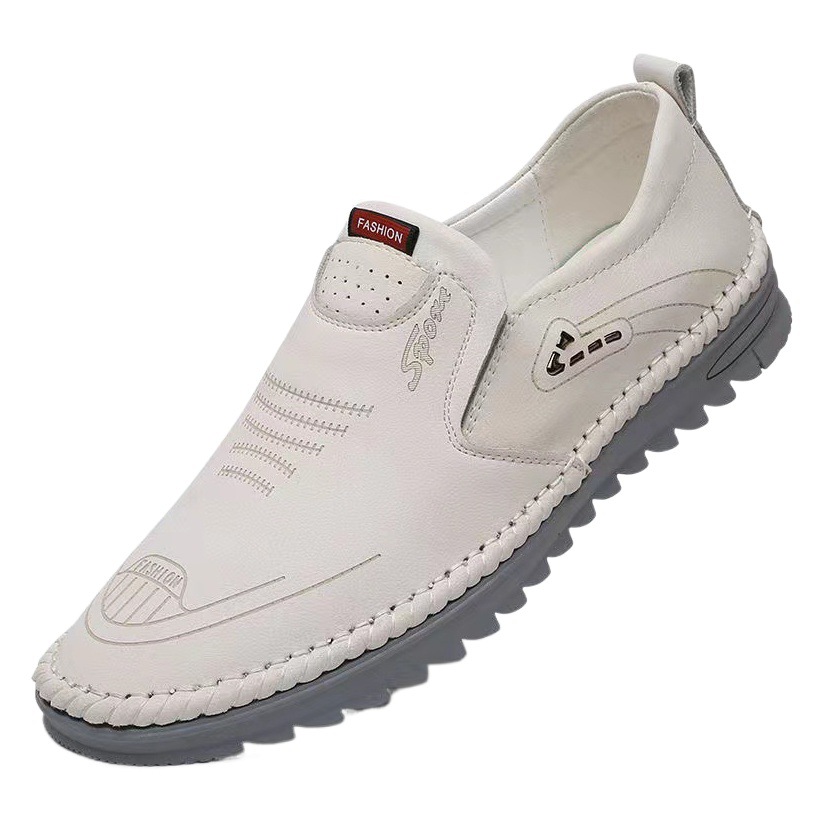 Spring and summer men's leather shoes slip-on business soft bottom driving shoes versatile casual soft leather men's shoes peas shoes