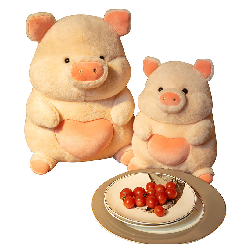 Picture of Ins Cute Pink Heart Pig Doll Cartoon Girl Heart Artificial Cute Pig Plush Toy Korean Smile Pig