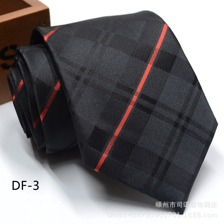 Picture of Tie business formal men's tie polyester yarn Arrow 8cm business tie