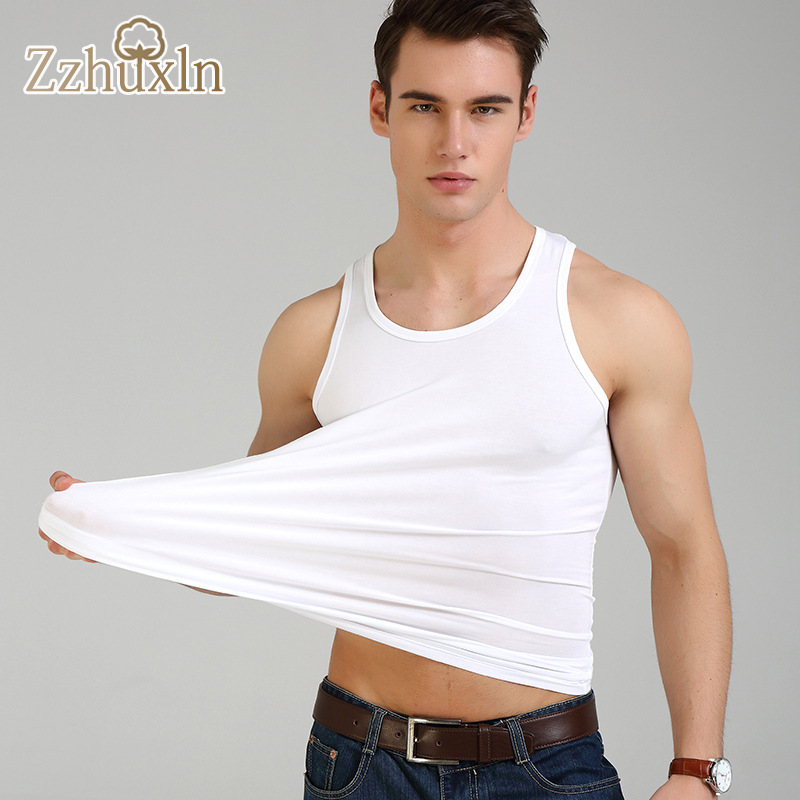 Picture of Summer Large Size Tight-Fitting Thin Modal Men's Vest Men's Wholesale Simple Middle-Aged and Elderly Home Clothes Skin-Friendly