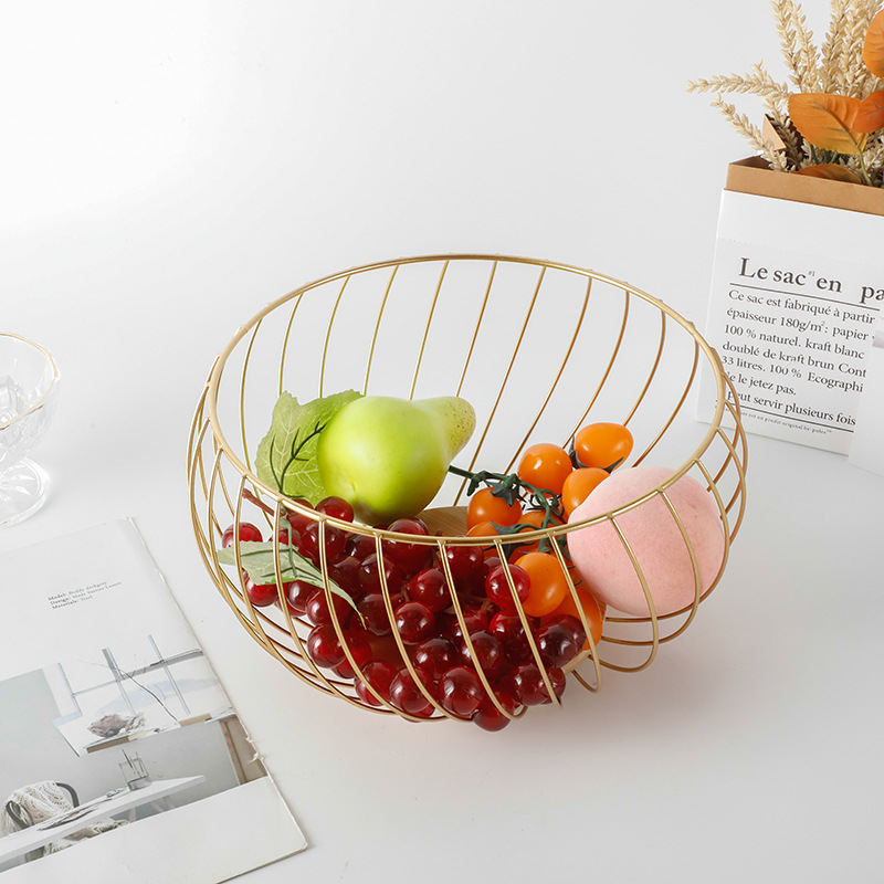 Picture of Household multi-functional iron fruit basket living room dessert coffee table fruit plate modern style creative snack storage basket wholesale