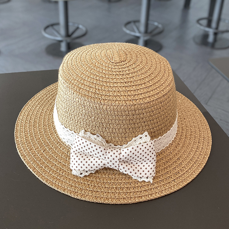 Picture of Children's Sunscreen Hat Summer Girl's Sunshade Straw Hat Bag suit Girl Baby Girl Western-style Lace Princess Beach Hat