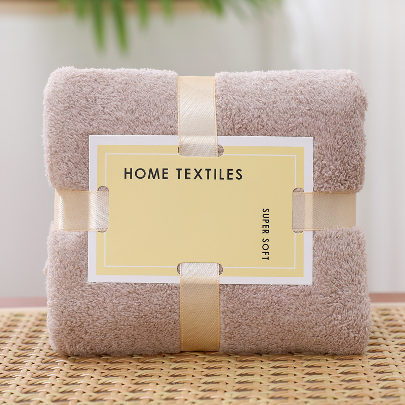 Picture of Wedding gift coral fleece absorbent towel 35*75 tie card wine red joy square towel hand gift