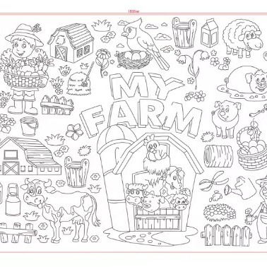 Picture of Paper Tablecloth Children's Coloring Graffiti Tablecloth Children's Painting Coloring Birthday Party Disposable Tablecloth Paper Tablecloth