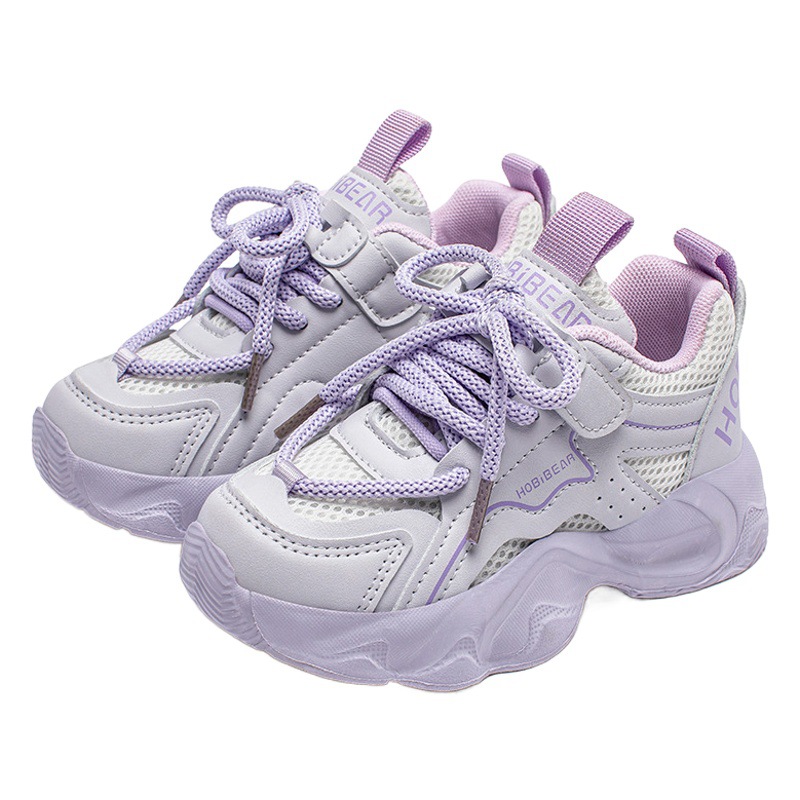 Habixiong Spring New Double Mesh Breathable Girls sneaker Fashion Lightweight Soft Sole Boys Running Shoes Factory Outlet