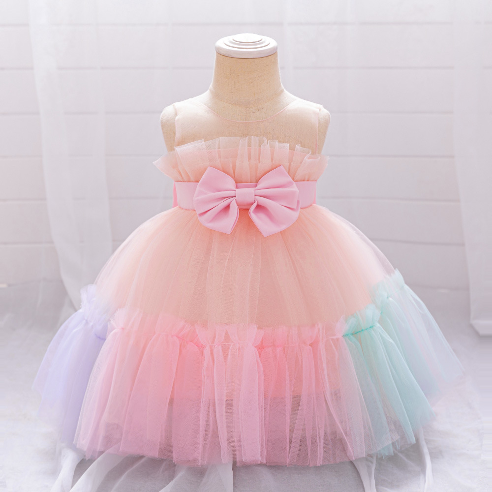 AliExpress New Girls' Dress Baby's Birthday Party Wash Dress Gradient Wedding Flower Girl Princess Dress