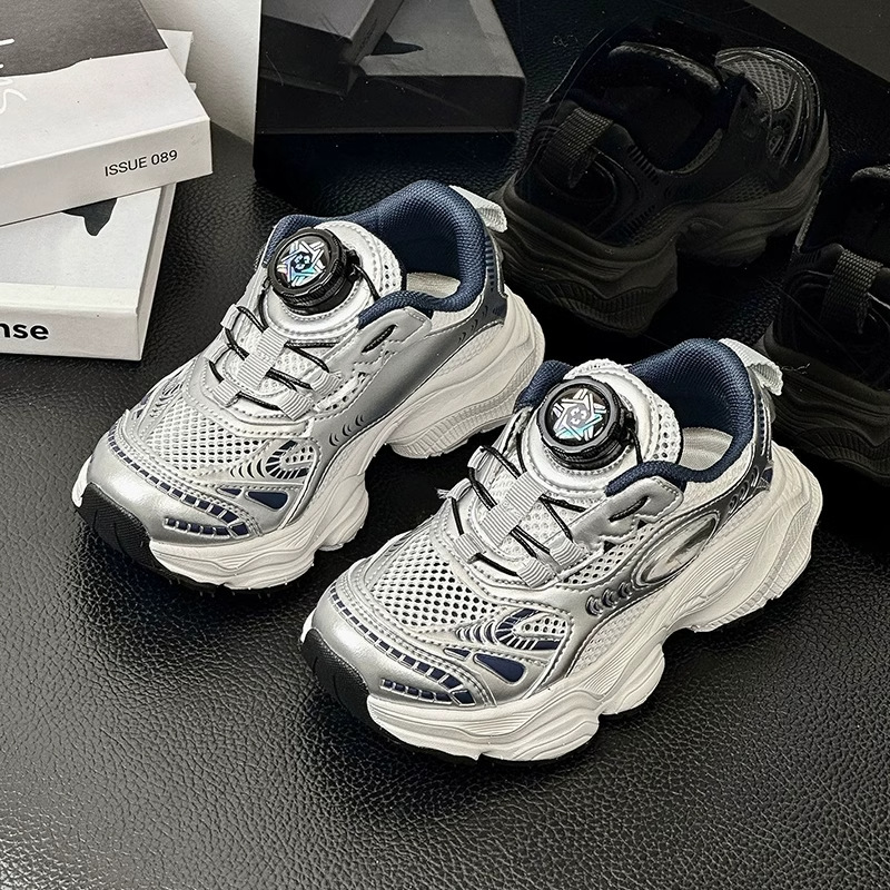 Picture of 2025 Spring and Autumn New Swivel Buckle Boys Lightweight Breathable Mesh Sneakers Girls Baby Daddy Running Shoes