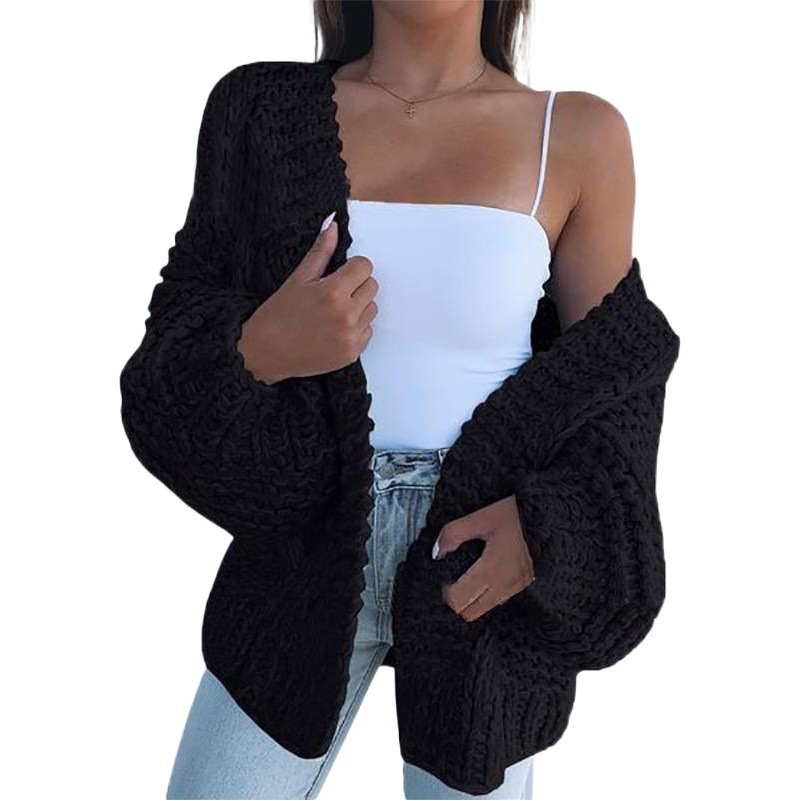 2025 European and American Aliexpress Women's Original Quality Thickeneded Mohair Cardigan Sweater Casual Cardigan Warm Jacket