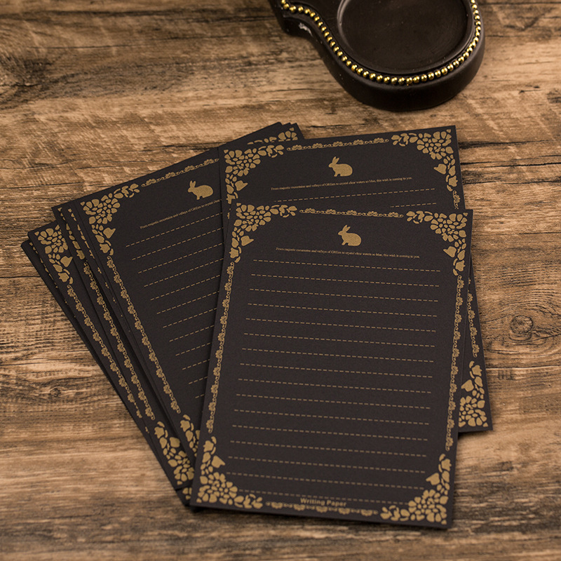 Picture of Letter Paper Envelope Set Retro Style Love Letter Stationery Valentine's Day Writing Love Letter Rabbit Pattern Kraft Paper Letterhead Wholesale