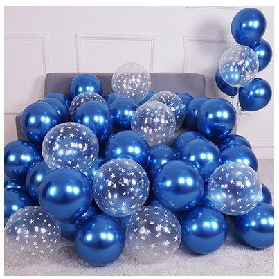 Picture of 10 Inch Thickened Sub Light Blue Ink Blue Haze Night Blue Round Balloon Birthday Bar Decoration