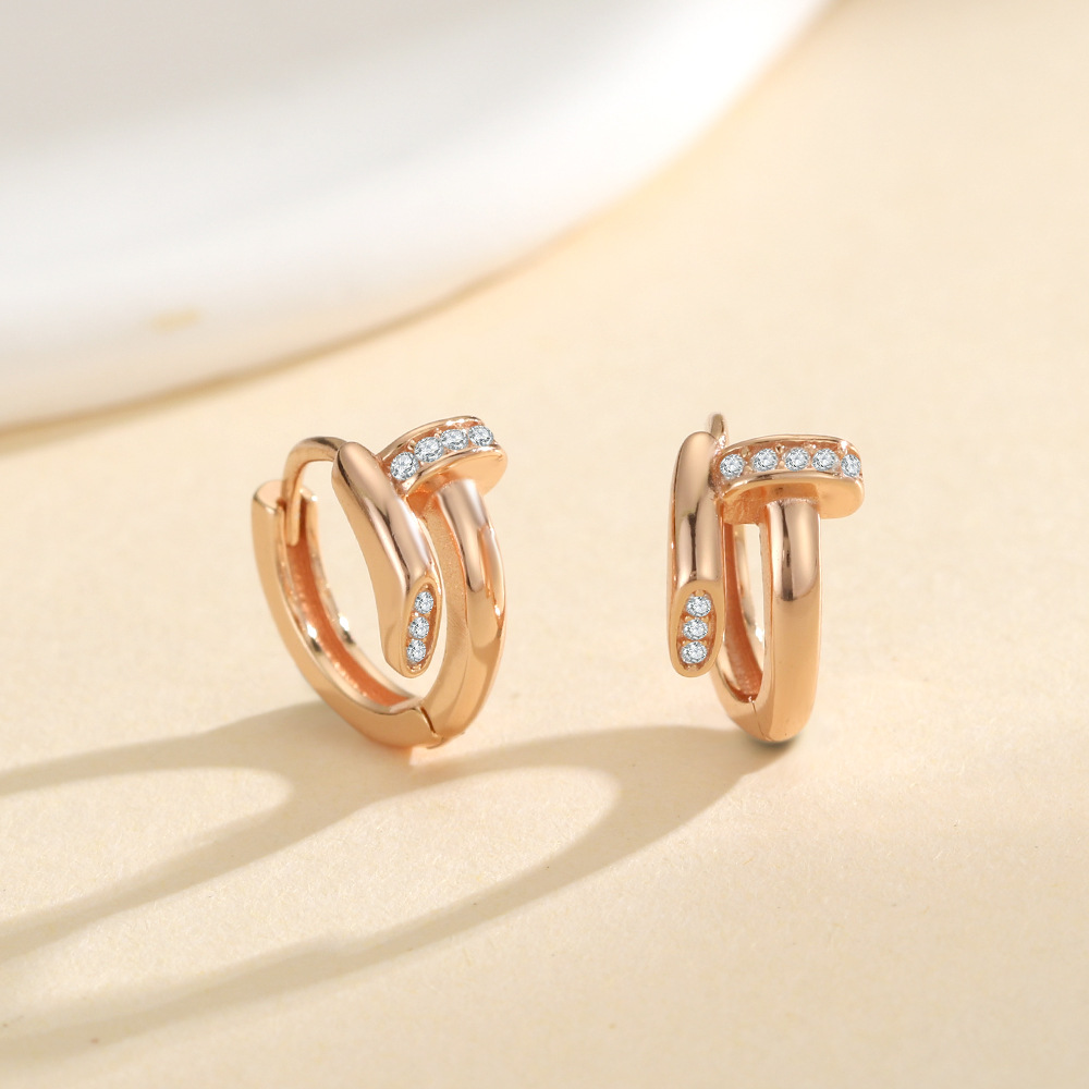 Sterling Silver S925 Mosan Diamond Nail Earrings Personalized Fashion European and American Cross-border Hot Selling Niche Unique Earrings Advanced