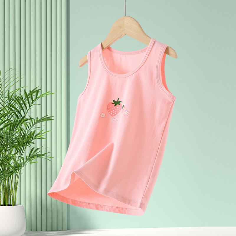 Picture of Summer New Children's Vest Pure Cotton Lycra Thin Top Boys' Girls' Baby Children's Wear Inner Base Vest