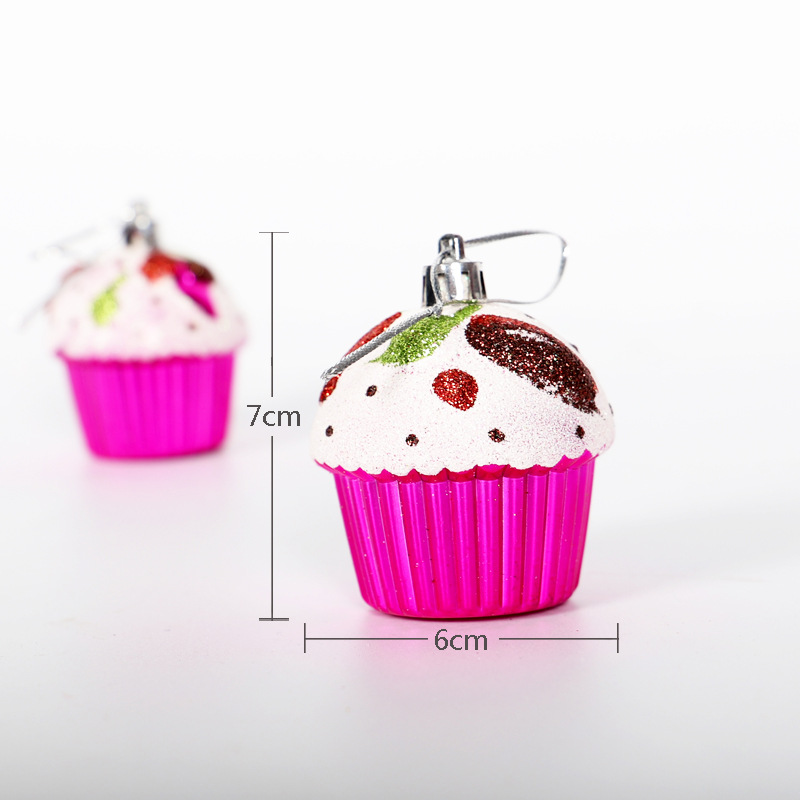 Picture of Christmas Decoration Supplies 7cm Cake Christmas Tree Decoration Accessories Window Shopping Mall Home Pendant