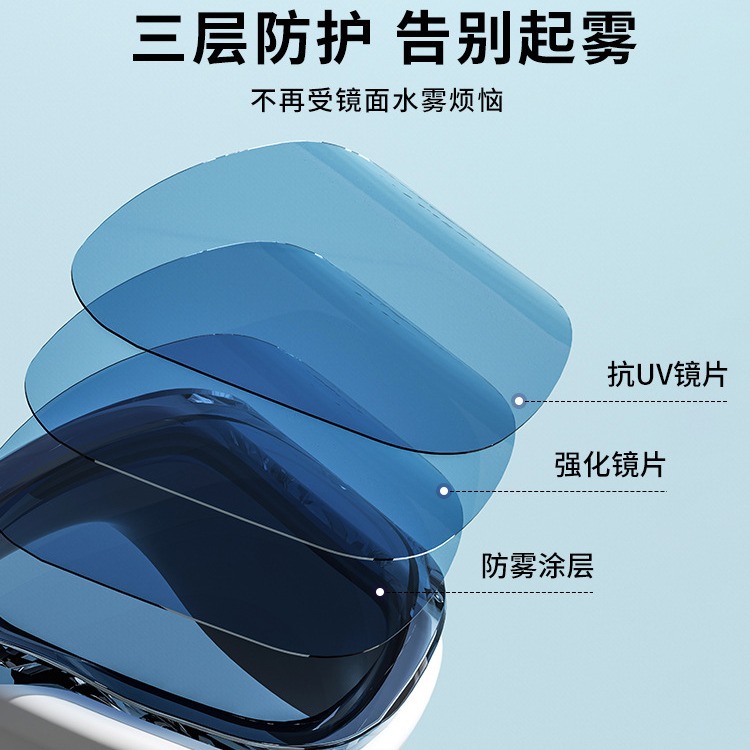 Picture of Swimming Goggles Hd Anti-Fog Waterproof Large-Frame Swimming Goggles for Men and Women Swimming Cap Swimming Goggles Set Diving and Swimming Special Equipment