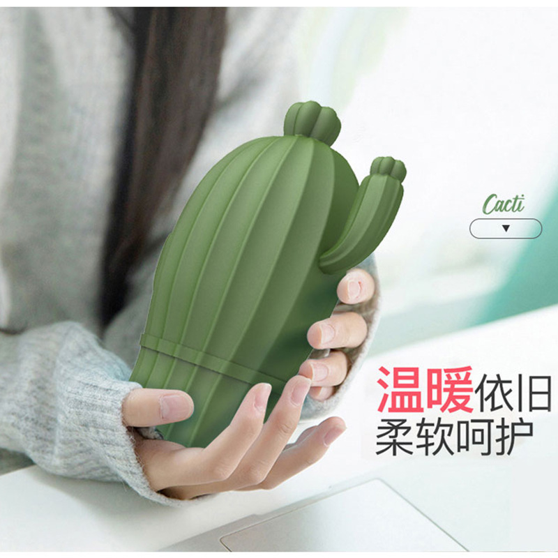 Picture of Cross-border Cactus Silicone Hot Water Bag Water Filling Microwave Heating Water Bag Refrigerated Ice Compress Dual-purpose Hand Warmer