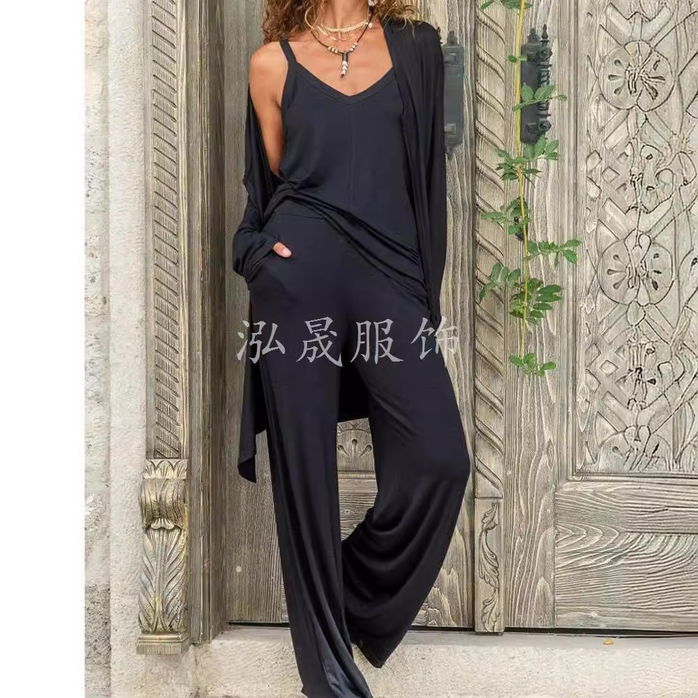 Spot Amazon explosion new women's vest pants cardigan three-piece suit slim foreign trade women