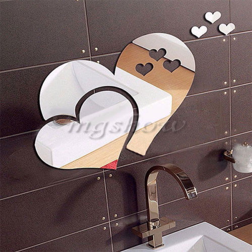 Cross-border home 3D stereoscope heart-shaped wall stickers living room bedroom room art mural decorations