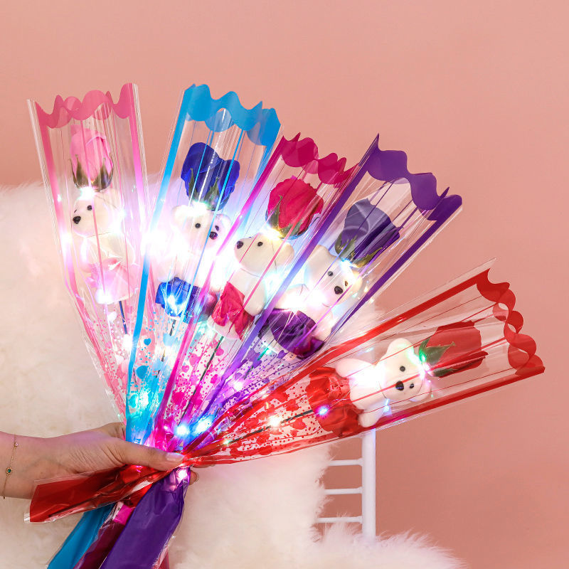 Picture of Valentine's Day to Send Teachers to School Season Gift Simulation Bear Soap Flower Rose Bouquet to Send Girlfriend to Push Gift