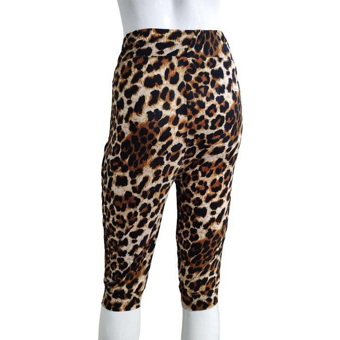 Picture of Cross-border AliExpress Wish women's clothing Amazon kikuu7 points ice silk leopard harem pants high waist stretch yoga pants