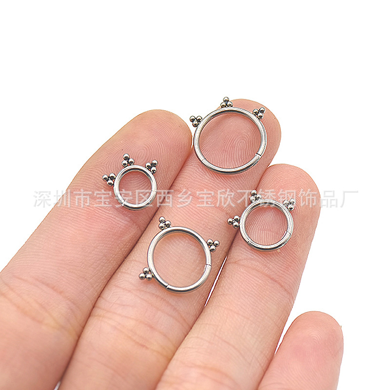 Picture of G23 titanium alloy earrings male nose ring implant grade nose ring golden lip ring European and American puncture jewelry women wholesale